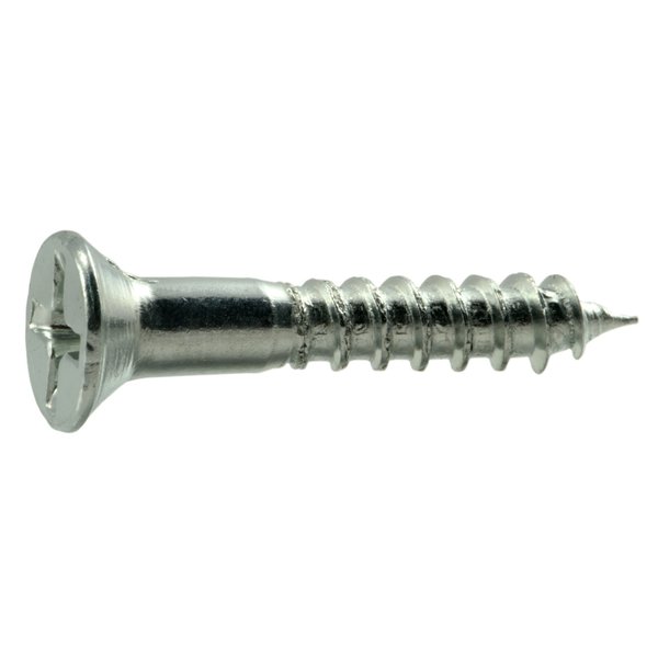 Midwest Fastener Wood Screw, #8, 1 in, Zinc Plated Steel Flat Head Phillips Drive, 80 PK 62765